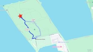 from parking to event site